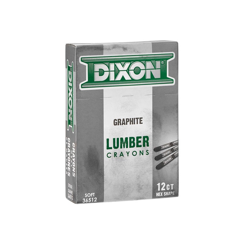 Dixon Industrial Lumber Marking Crayons, Soft Graphite, 4-1/2 x 1/2" Hex, Pack of 12 (36512) - Image 3